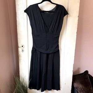 Velvet by Graham & Spencer | Black ruched jersey dress